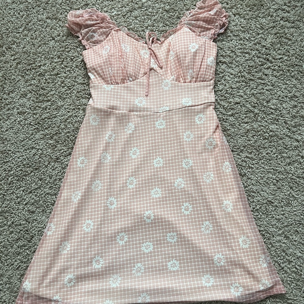 Spring Peachy pink floral dress
